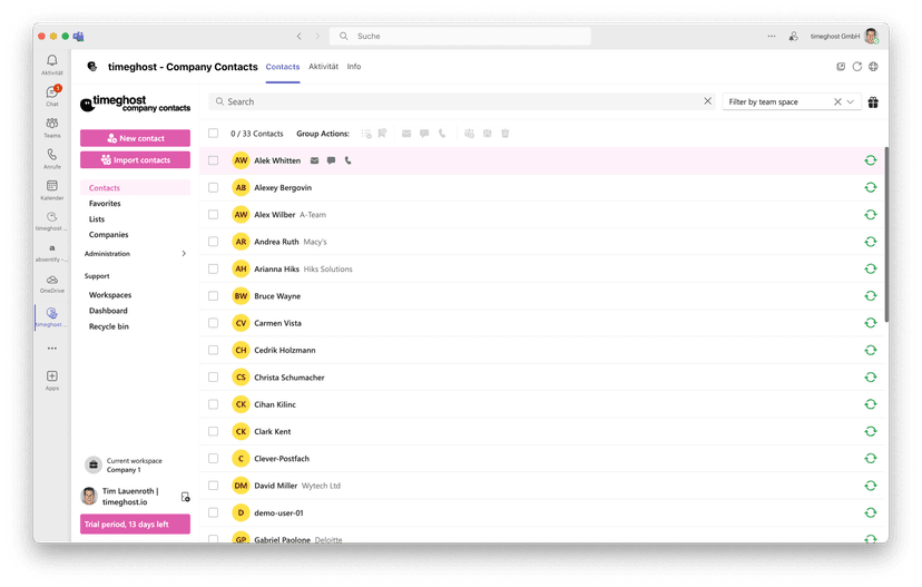 Timeghost company contacts